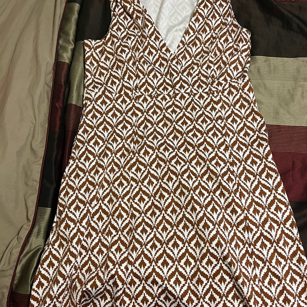 Brown and white dress